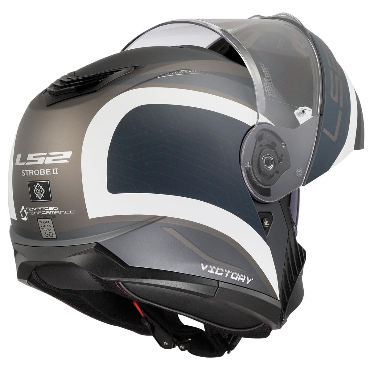 LS2 STROBE 2 VICTORY MAT GRİ-MAVİ-KUM KASK