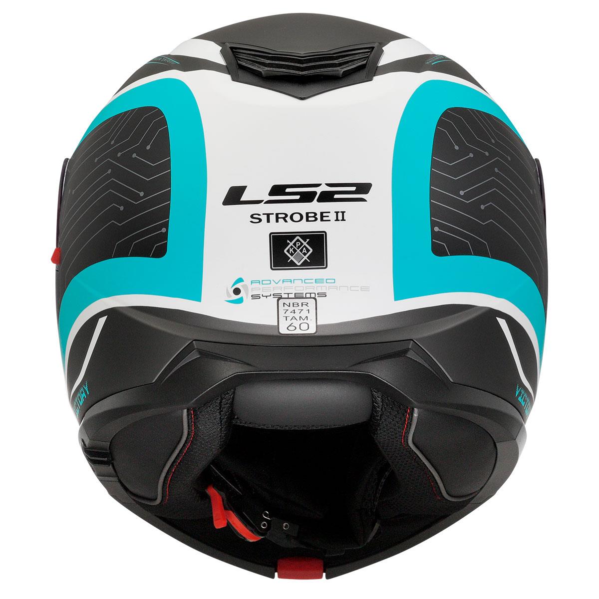 LS2 STROBE 2 VICTORY MAT TITANIUM-BEYAZ-METAL MAVİ KASK