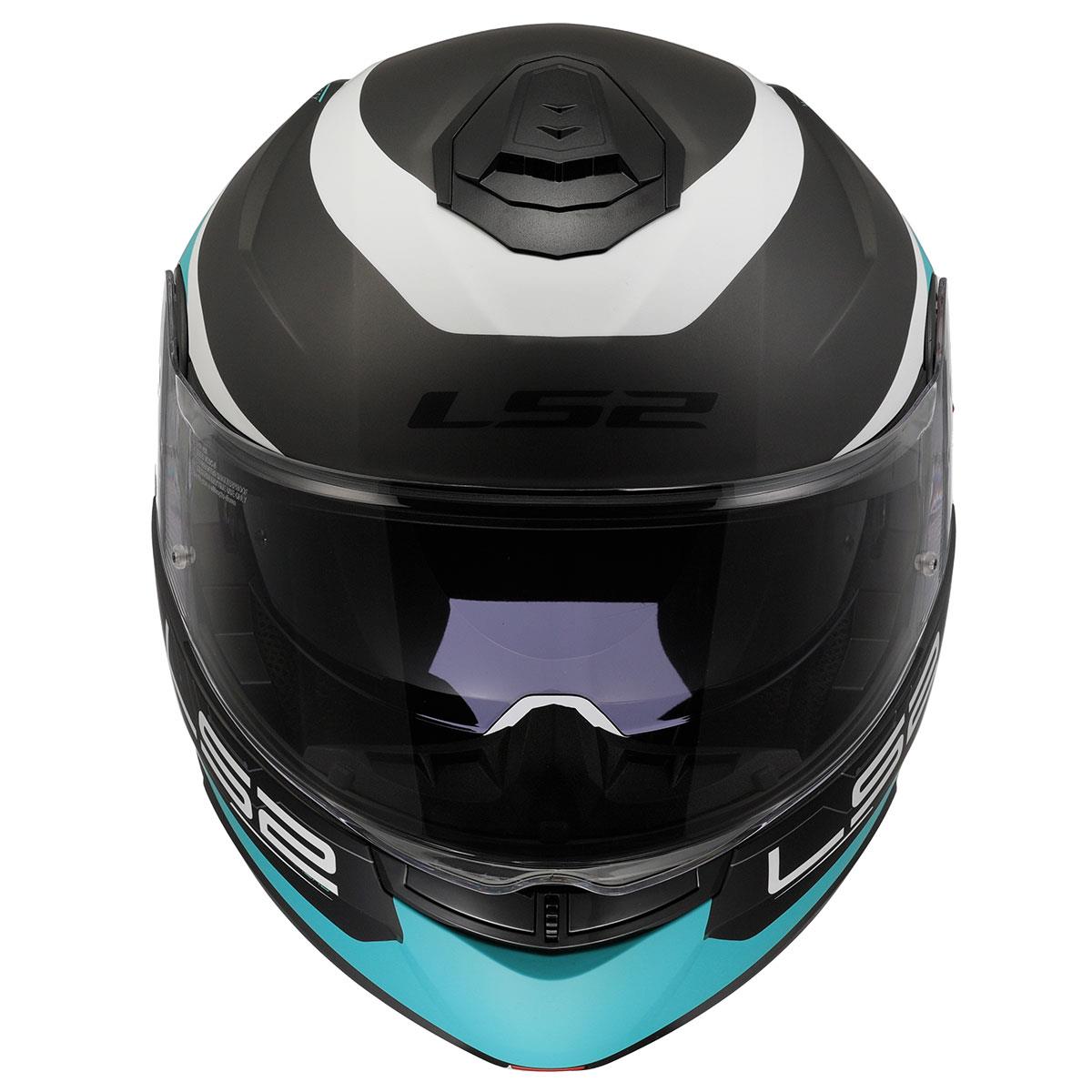 LS2 STROBE 2 VICTORY MAT TITANIUM-BEYAZ-METAL MAVİ KASK