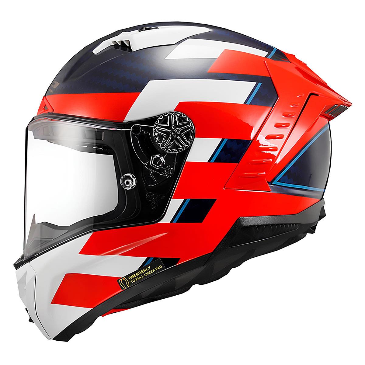 LS2 THUNDER KARBON ALLIANCE KIRMIZI-MAVİ-BEYAZ KASK