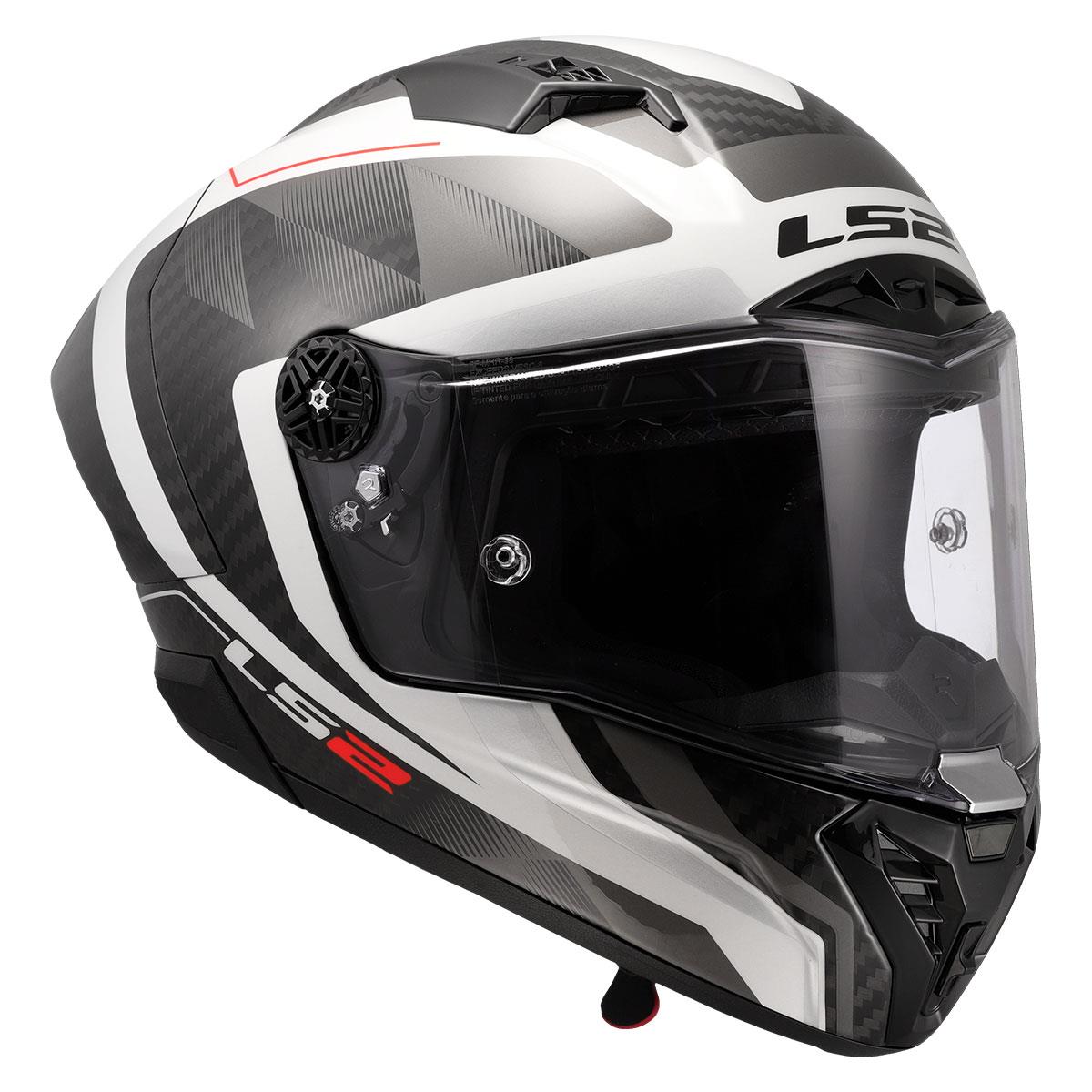 LS2 THUNDER KARBON GP AERO RAUTE BEYAZ-GRİ KASK