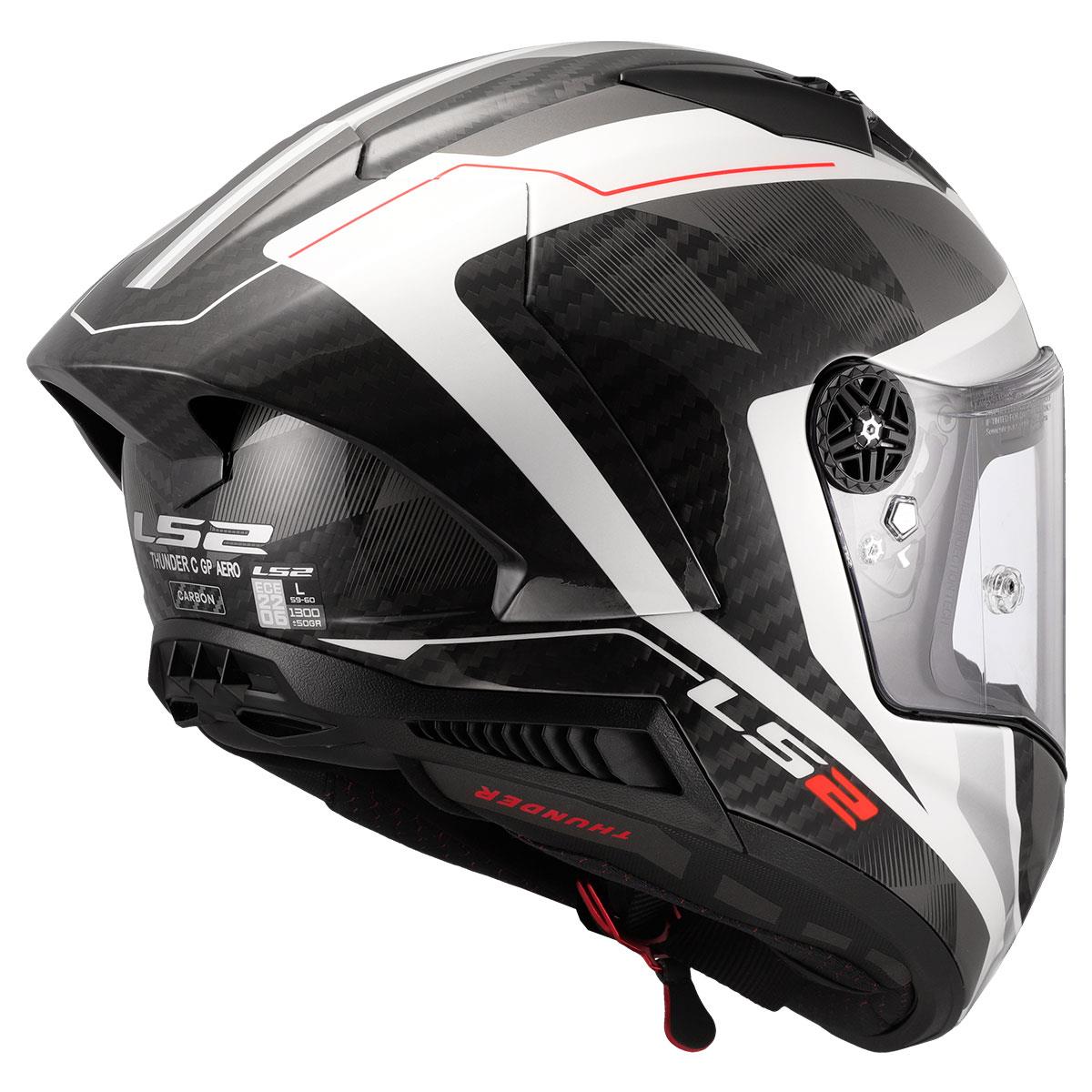 LS2 THUNDER KARBON GP AERO RAUTE BEYAZ-GRİ KASK