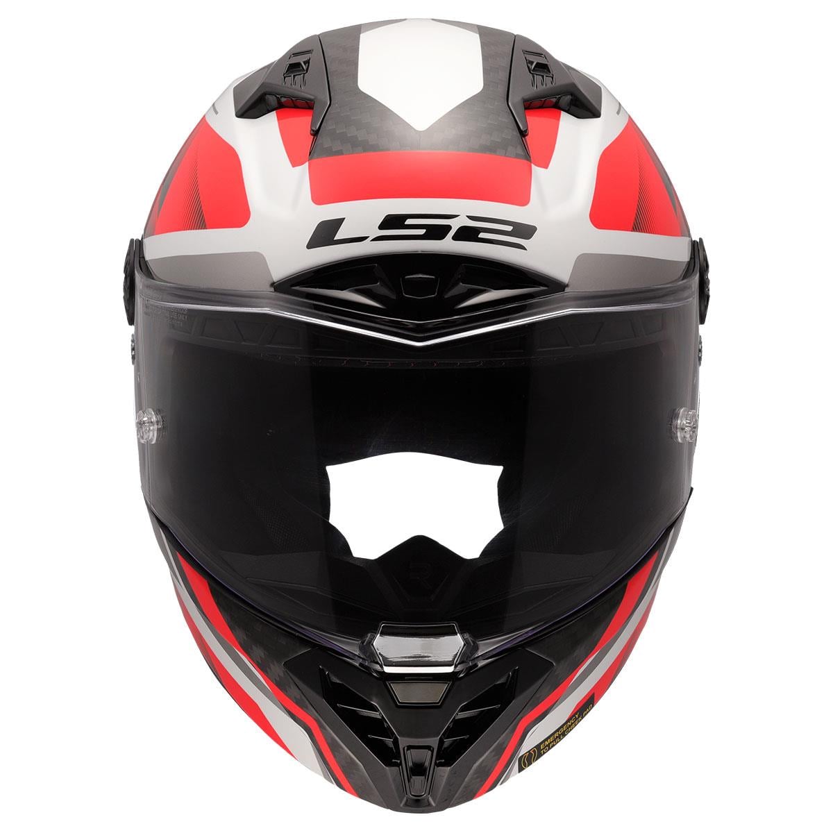 LS2 THUNDER KARBON GP AERO RAUTE BEYAZ-KIRMIZI KASK