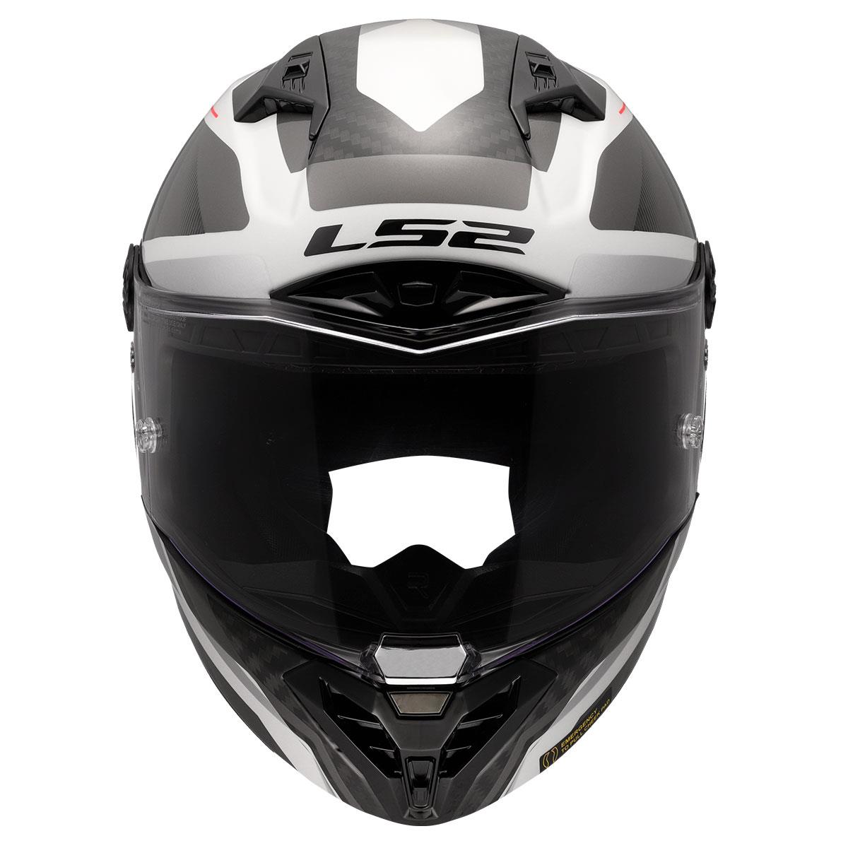 LS2 THUNDER KARBON GP AERO RAUTE BEYAZ-GRİ KASK