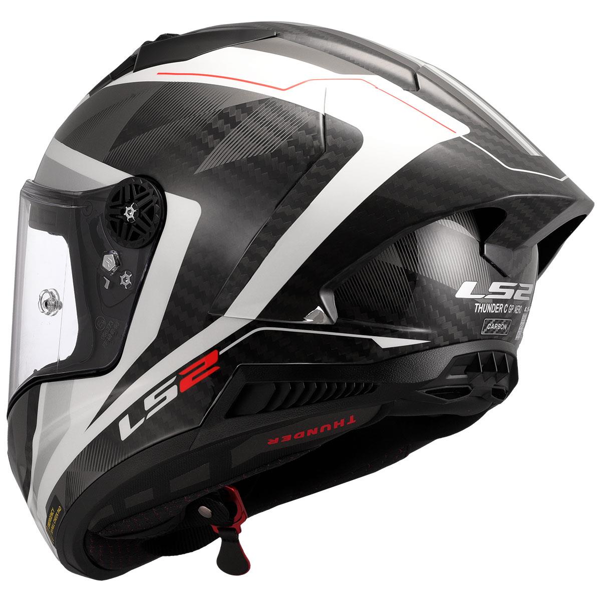 LS2 THUNDER KARBON GP AERO RAUTE BEYAZ-GRİ KASK