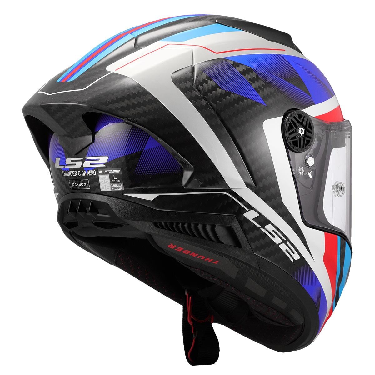 LS2 THUNDER KARBON GP AERO RAUTE MAVİ-KIRMIZI KASK