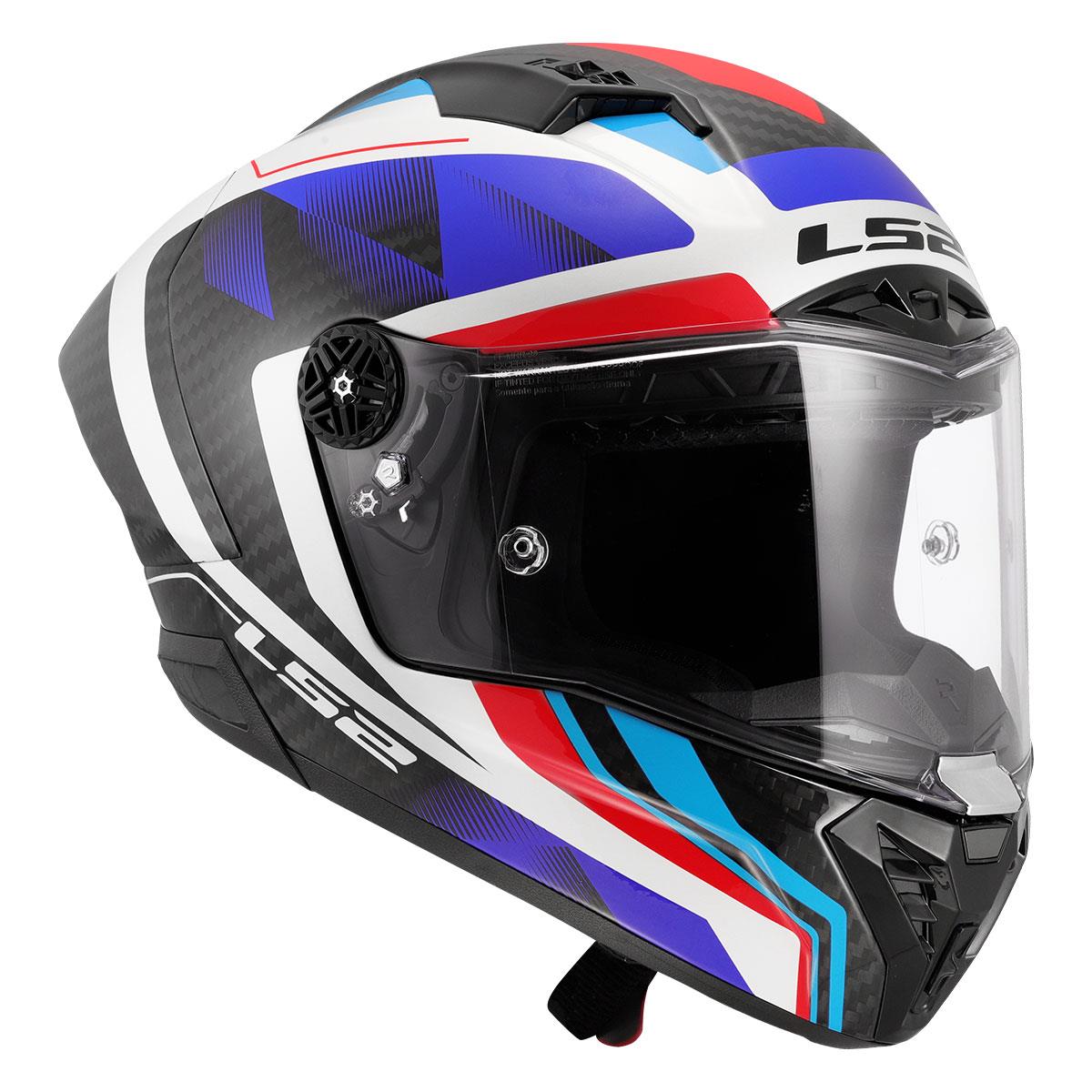 LS2 THUNDER KARBON GP AERO RAUTE MAVİ-KIRMIZI KASK