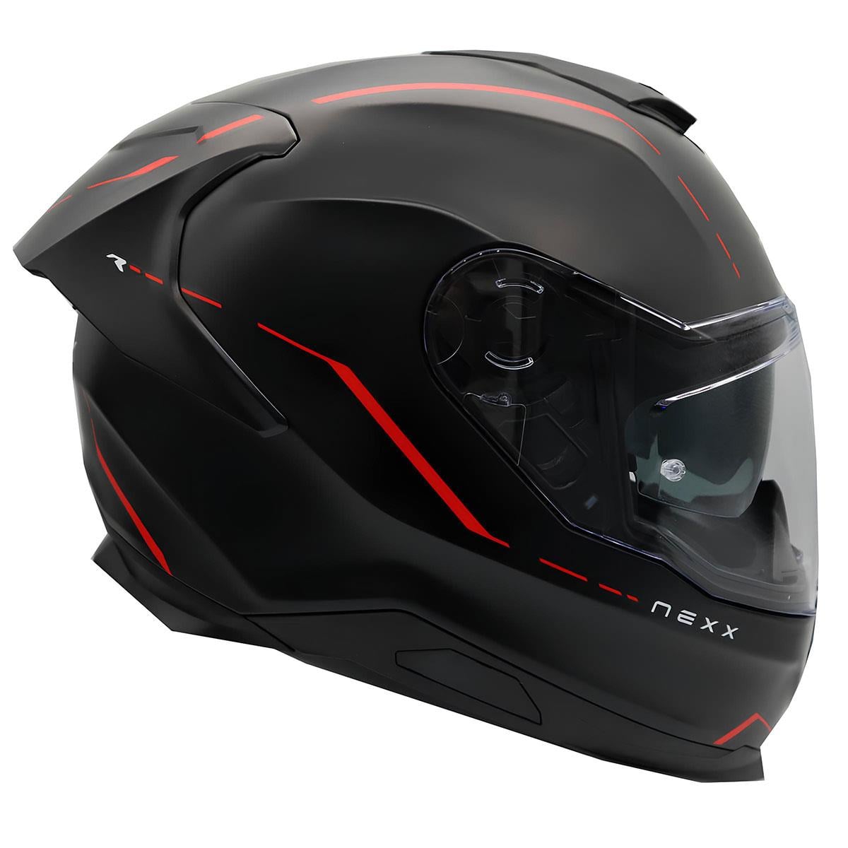 NEXX Y.100R REACT MAT SİYAH-KIRMIZI KASK