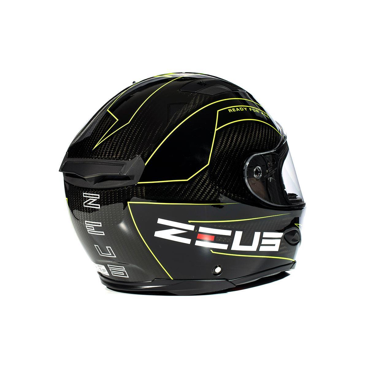 Zeus ZS-1800B Gloss Carbon AM8 Fluo Yellow Kapalı Kask