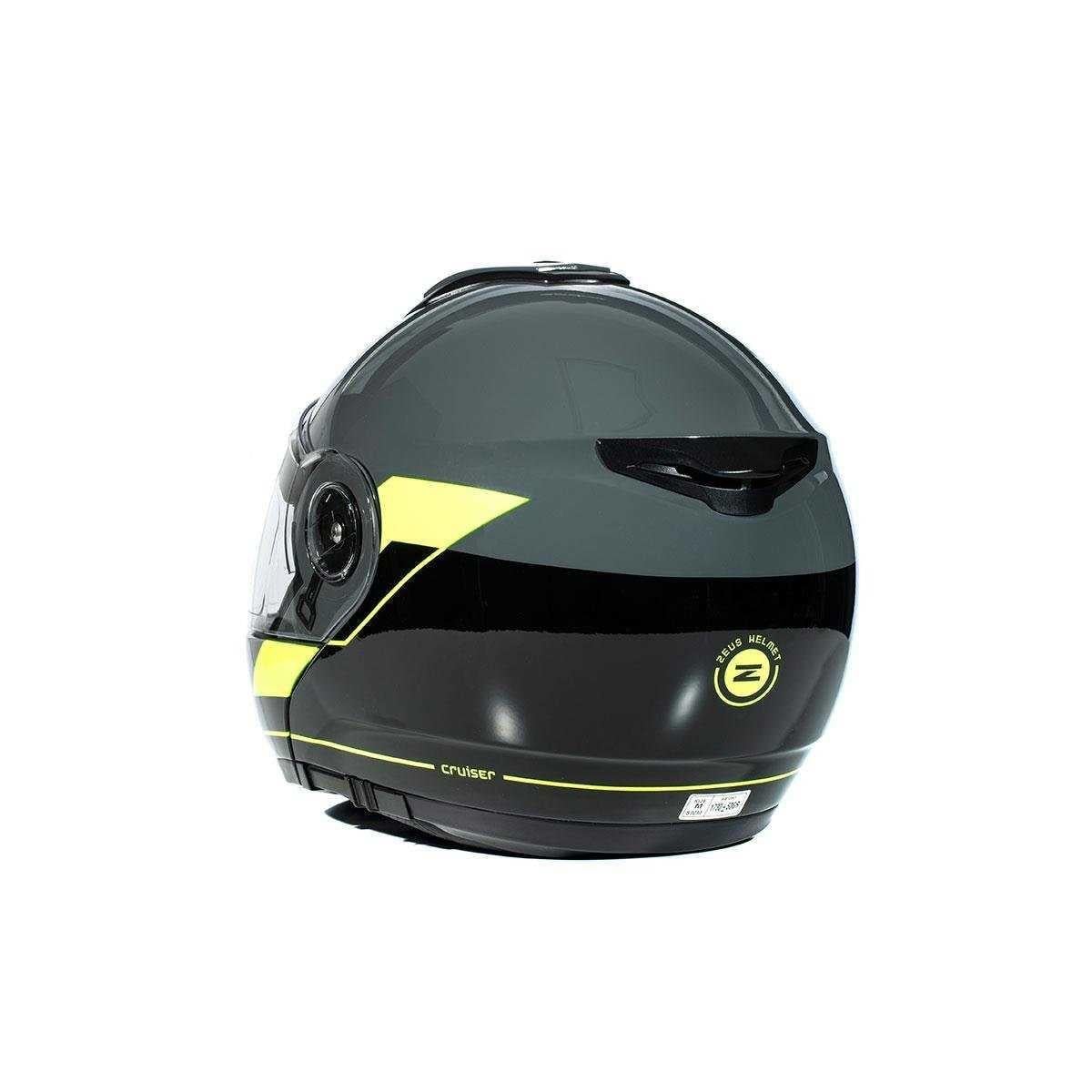 Zeus ZS-3050 BE7 Grey Fluo Yellow Çene Açılır Kask