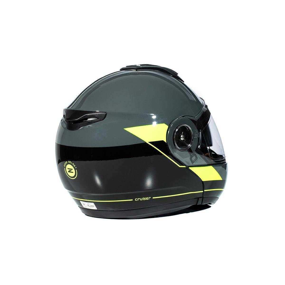 Zeus ZS-3050 BE7 Grey Fluo Yellow Çene Açılır Kask
