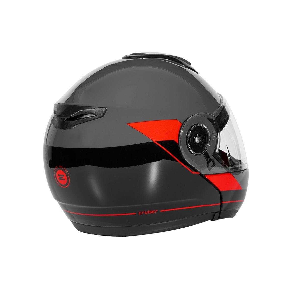 Zeus ZS-3050 BE7 Grey Red Çene Açılır Kask