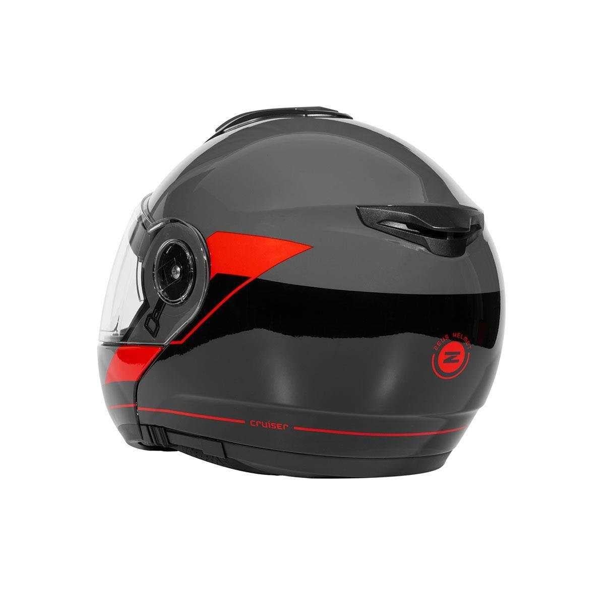 Zeus ZS-3050 BE7 Grey Red Çene Açılır Kask