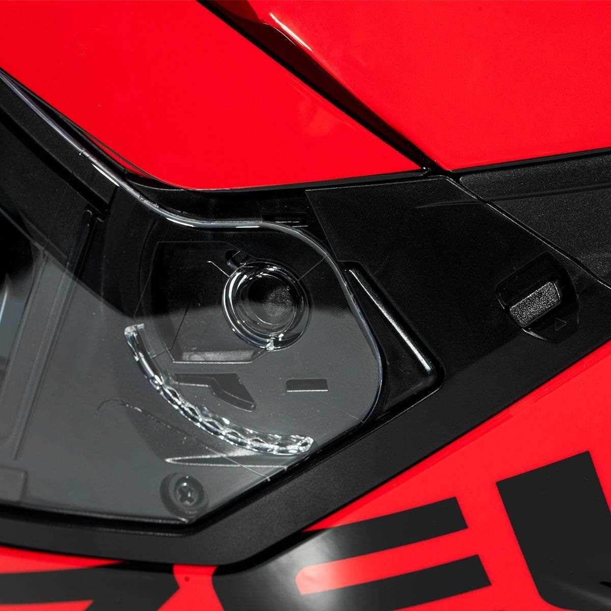 Zeus ZS-913 Solid Black BF8-Red Kapalı Kask