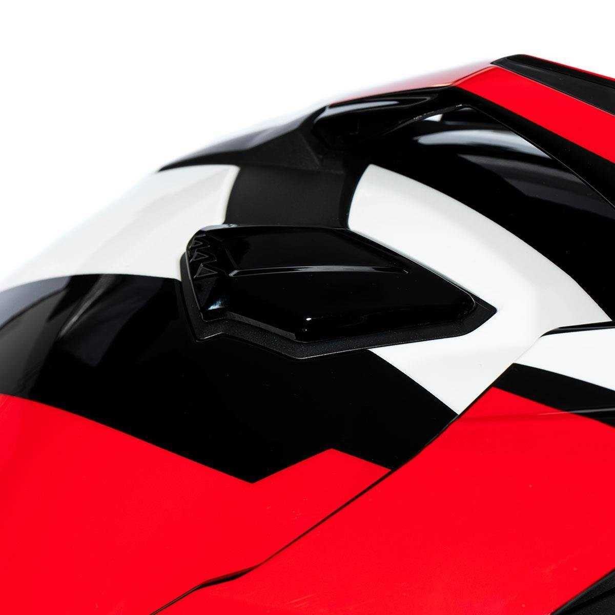 Zeus ZS-913 Solid Black BF8-Red Kapalı Kask
