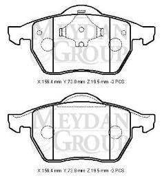 AUDI A3- 97/03; ÖN FREN BALATASI 1,8T (KABLOSUZ) (DİSK) (156,4X73,8X19,5) (BRAMAX)