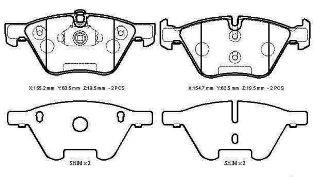 BMW 1 SERI- E87- 07/11; ÖN FREN BALATASI (KABLOSUZ)DİSK(155.2x63.50x19,50/154.7x63.50x19,50)(BRAMAX)