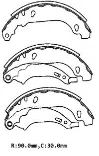 CITROEN XSARA- 98/00; ARKA FREN PABUCU (90X30)(BRAMAX)