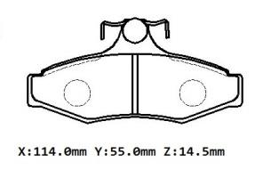 DAEWOO MUSSO- 98/02; ARKA FREN BALATASI (DİSK) (114X56X14,5) (DAIWA)