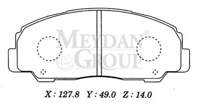 DAIHATSU FEROZA- 92/94; ÖN FREN BALATASI (DİSK) (127,8X49X14) (DAIWA)