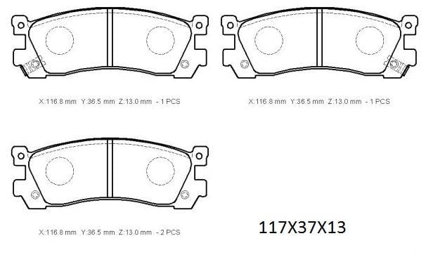 MAZDA 929- SD- 87/91; ARKA FREN BALATASI (DİSK) (117X37X13) (DAIWA)