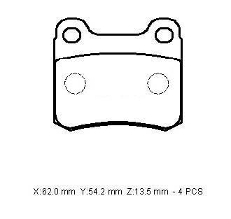 MERCEDES E CLASS- W124- 85/93; ARKA FREN BALATASI (KABLOSUZ)(DİSK) (62X54,2X13,5)(BRAMAX)