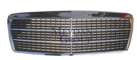 MERCEDES E CLASS- W210- 96/99; ÖN PANJUR KOMPLE NİKELAJLI (PETEKLERİ SİYAH)(5ÇITALI)(CLASSIC)(BFN)