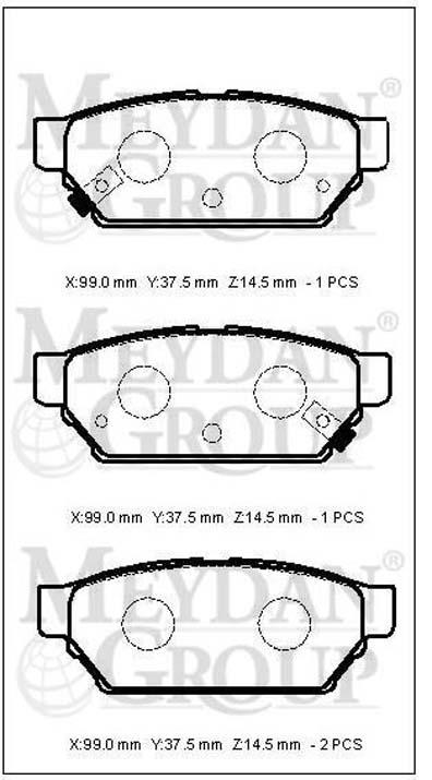 MITSUBISHI CARISMA- 00/04; ARKA FREN BALATASI 1.6/1.8cc (DİSK) (99X37,5X14,5) (DAIWA)
