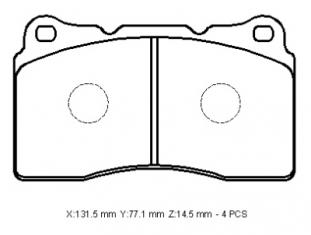 MITSUBISHI LANCER- 08/16; ÖN FREN BALATASI (EVO)(KABLOSUZ)(DİSK) (131,5X77,1X14,5)(BRAMAX)