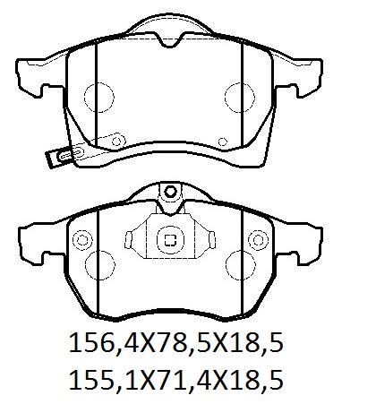 OPEL ASTRA- G- SD/HB- 99/09; ÖN FREN BALATASI (DİSK)(156,4X78,5X18,5/155,1X71,4X18,5)(BRAMAX)