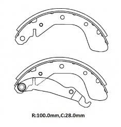 OPEL CORSA- C- 04/06; ARKA FREN PABUCU 1,0/1,2/1,3/1,4/1,7cc (100X28) (BRAMAX)