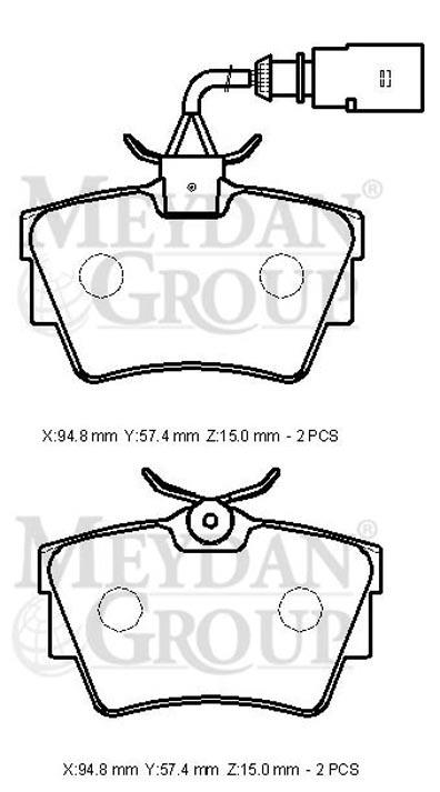 OPEL VIVARO- 04/08; ARKA FREN BALATASI (2 KABLOLU)(DİSK)(94,8x57,4x15) (BRAMAX)