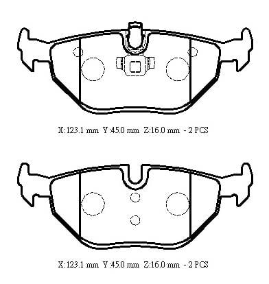 ROVER 75- SD- 00/04; ARKA FREN BALATASI (KABLOSUZ)(DİSK) (123,1X45X16)(BRAMAX)