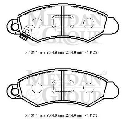 SUZUKI SWIFT- 05/11; ÖN FREN BALATASI MACAR TİPİ 1.3cc (DİSK) (131,1X44,6X14) (DAIWA)