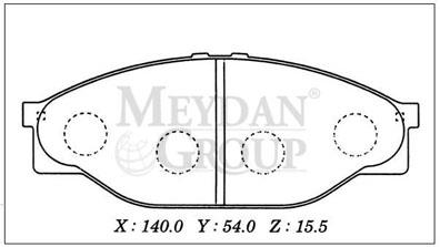 TOYOTA HIACE- MİNİBÜS- 89/97; ÖN FREN BALATASI (DİSK) (140X54X15,5) (DAIWA)