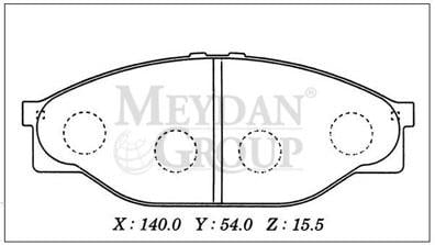 TOYOTA HIACE- MİNİBÜS- 98/05; ÖN FREN BALATASI (DİSK) (140X54X15,5) (DAIWA)