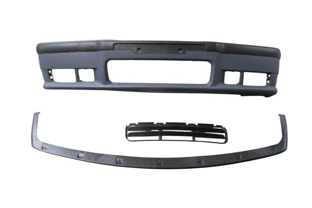 (YENİ ÜRÜN!!!)BMW 3 SERI- E36- 91/98; ÖN TAMPON ASTARLI (SPOİLERLİ/BANDLI/PANJURLU) (M-TECH/M3) (3 ÇITALI IZGARA)