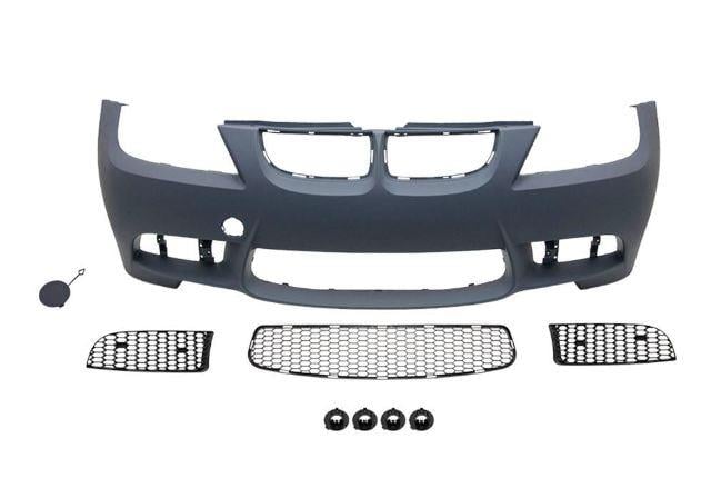 (YENİ ÜRÜN!!!)BMW 3 SERI- E90- 05/09; ÖN TAMPON ASTARLI(SİS D.SİZ KAPAK/IZGRALI/SEN.YUVALI/ÇEK.KAPAKLI)M3-STYLE/LC