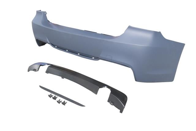 (YENİ ÜRÜN!!!)BMW 3 SERI- E90- 05/11; ARKA TAMPON ASTARLI(SEN. YUVALI/KARLIKLI/ÇİFT EGZOS/ ÇEK.KAPAKLI)M-TECH/335İ