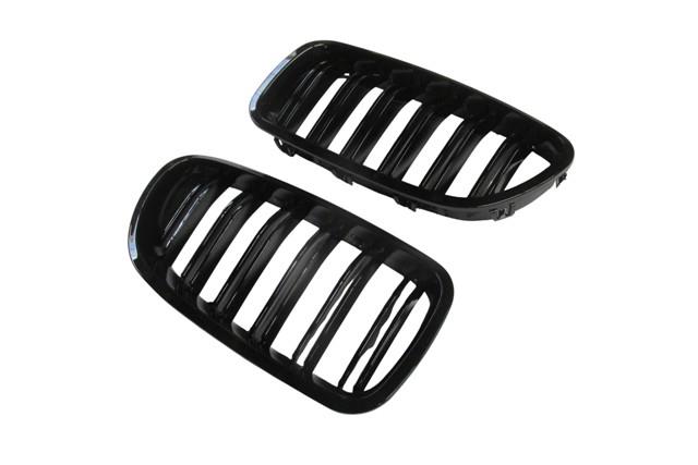 (YENİ ÜRÜN!!!)BMW 3 SERI- E90- 09/11; ÖN PANJUR SAĞ/SOL SET (2 PARÇA)PİANO SİYAH (ÇİFT ÇITALI) (LCI)