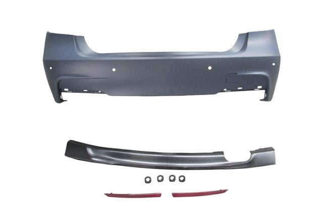 (YENİ ÜRÜN!!!)BMW 3 SERI- F30- 12/14; ARKA TAMPON ASTARLI (SENSÖR YUVALI/KARLIKLI/REFLEKTÖRLÜ) (M-TECH)