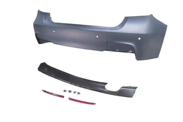 (YENİ ÜRÜN!!!)BMW 3 SERI- F30- 12/14; ARKA TAMPON ASTARLI (SENSÖR YUVALI/KARLIKLI/REFLEKTÖRLÜ) (M-TECH)