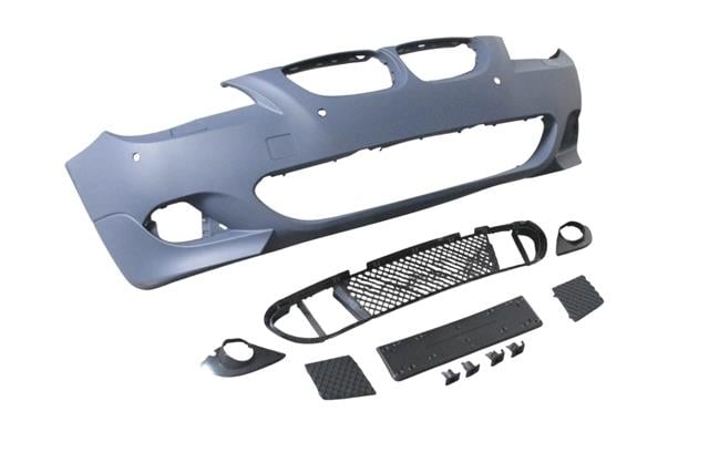 (YENİ ÜRÜN!!!)BMW 5 SERI- E60- 04/07; ÖN TAMPON (IZGARALI//PLAKA PLAST.)SEN.DELİKLİ 24MM/F.YIK.LI) (M-TECH) ASTARL