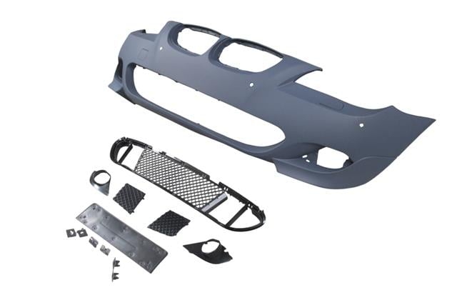 (YENİ ÜRÜN!!!)BMW 5 SERI- E60- 04/07; ÖN TAMPON (IZGARALI//PLAKA PLAST.)SEN.DELİKLİ 18MM/F.YIK.LI) (M-TECH) ASTARL
