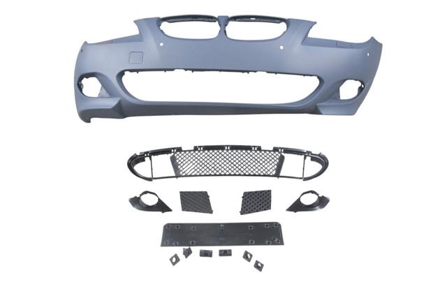 (YENİ ÜRÜN!!!)BMW 5 SERI- E60- 04/07; ÖN TAMPON (IZGARALI//PLAKA PLAST.)SEN.DELİKLİ 18MM/F.YIK.LI) (M-TECH) ASTARL