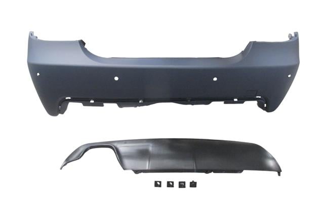 (YENİ ÜRÜN!!!)BMW 5 SERI- E60- 07/10; ARKA TAMPON (KARLIKLI/ASTARLI/ÇEK. KAPAKLI/SENSÖR DELİKLİ 18MM) (M-TECH/LCI)