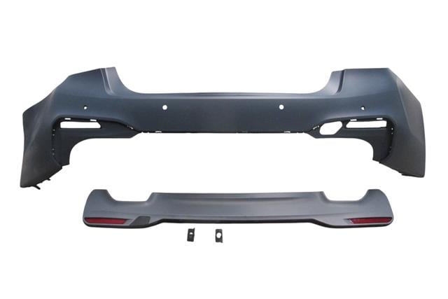 (YENİ ÜRÜN!!!)BMW 5 SERI- G30- 17/20; ARKA TAMPON ASTARLI (ÇEKÇ KAPAKLI/KARLIKLI/BRAKETLİ/SENSÖR DELİKLİ) (M-TECH)