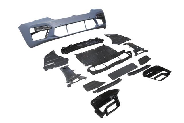(YENİ ÜRÜN!!!)BMW 5 SERI- G30- 20/22; ÖN TAMPON GRİ (IZGARALI/SİS KAPAKLI/SENSÖR DELİKLİ) (F90/M5/LCI)