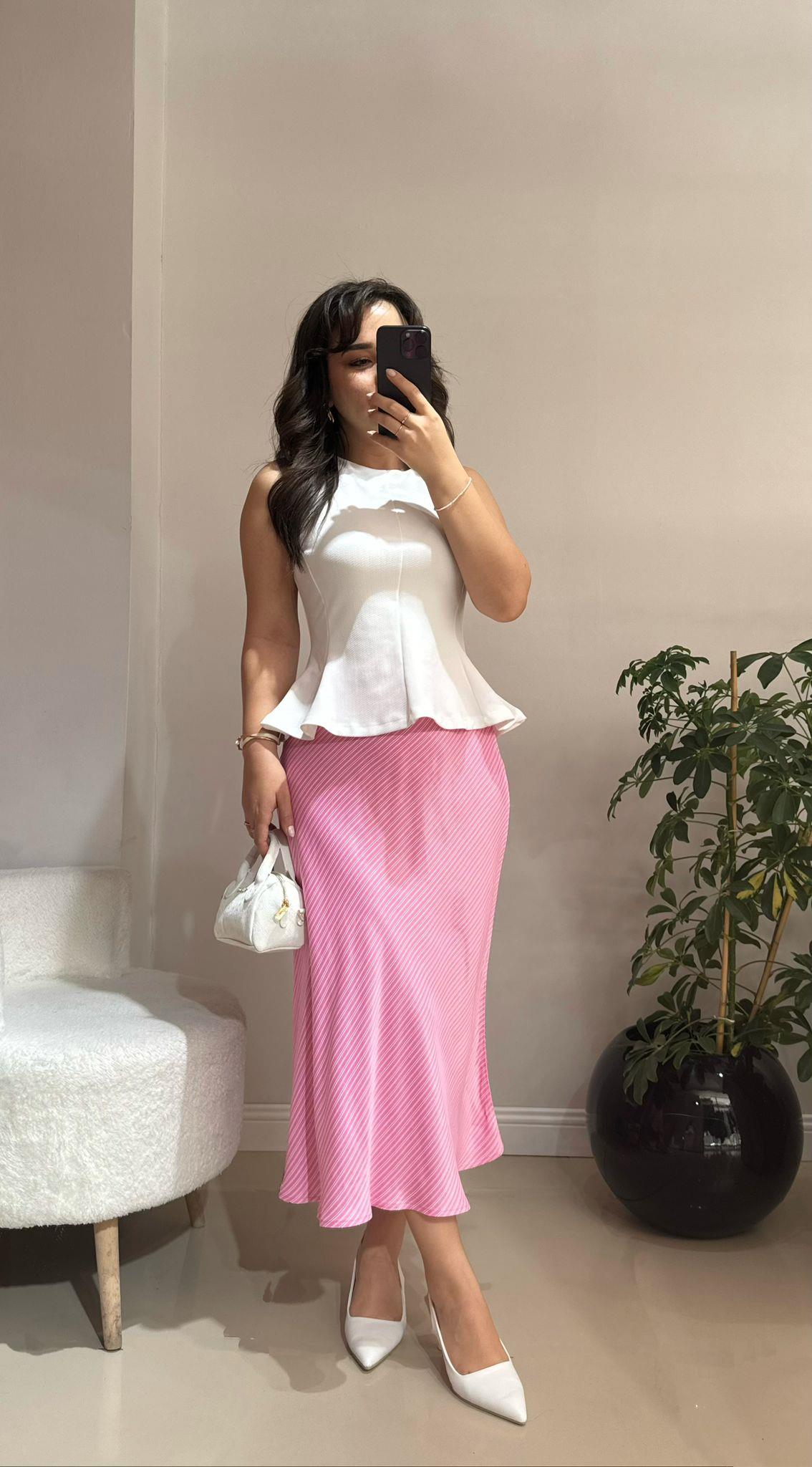 Ekru Peplum Bluz