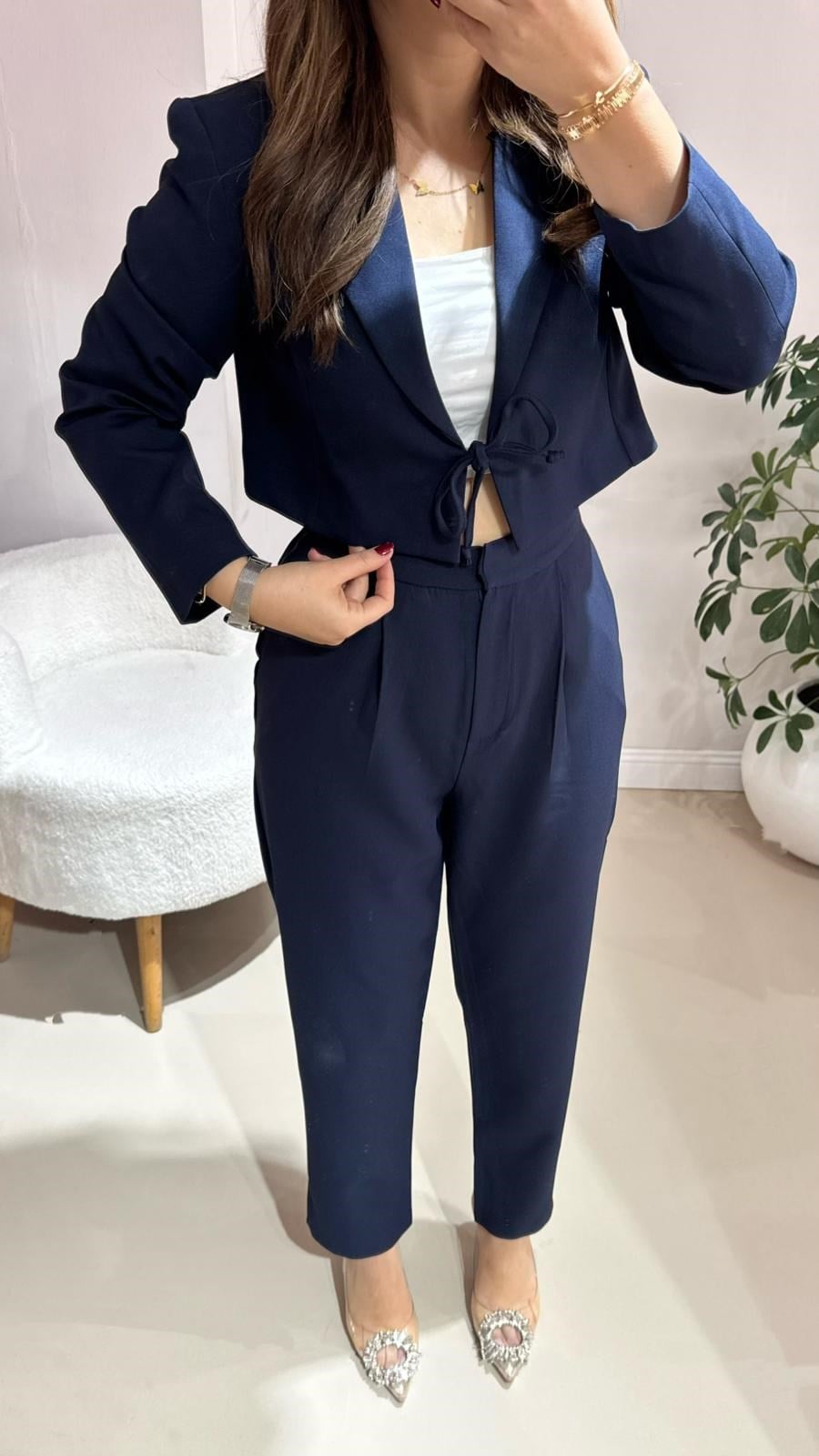 Mini Blazer Ceketli Laci Takım